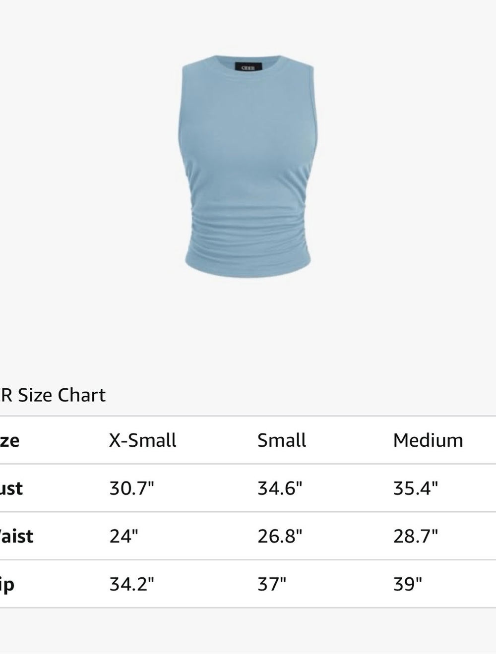 2 for $10 sale: Cider light blue high neck tank top with ruched sides - S - Picture 3 of 8
